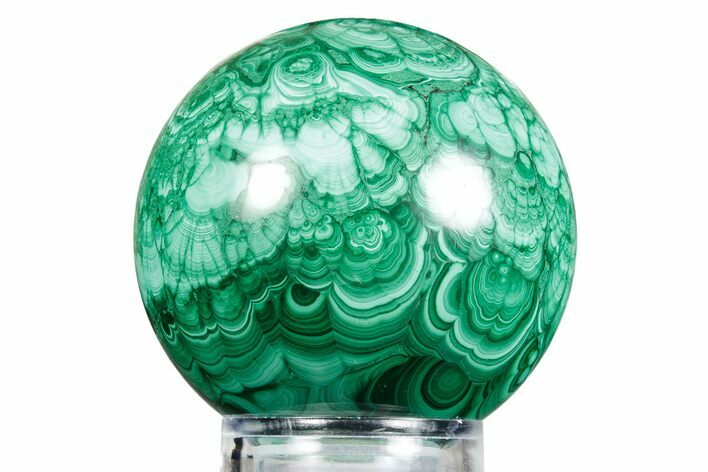 Flowery Polished Malachite Sphere - DR Congo #348905